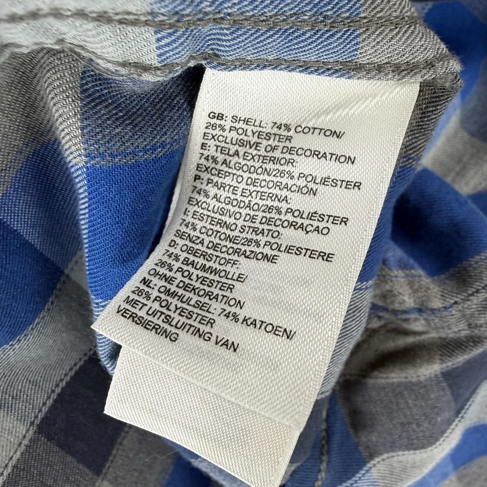 The North Face Shirt Mens Large Blue Plaid Long Sleeve Button‎ Front Casual